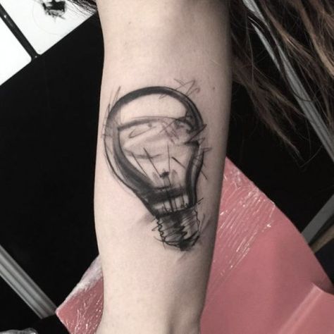 Traditional Arm Tattoo, Lucy Tattoo, Light Bulb Tattoo, Different Tattoo Styles, Bulb Tattoo, Lightbulb Tattoo, Light Bulb Drawing, Lamp Tattoo, King Tattoo