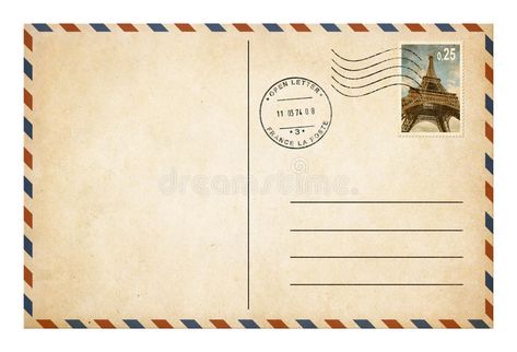 Vintage Postcards Printable, Postcard Template Free, Airmail Envelopes, Mail Art Envelopes, Printable Postcards, طابع بريدي, Postal Vintage, Postcard Stamps, Old Letters