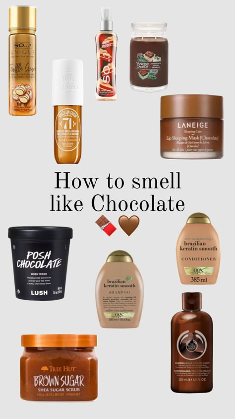 It’s not good but oh well #chocolate Chocolate Scented Shower Routine, How To Smell Like Chocolate All Day, Chocolate Scented Products, How To Smell Like Brown Sugar, Chocolate Body Wash, Chocolate Smelling Products, How To Smell Like Chocolate, Chocolate Shampoo, Chocolate Skincare