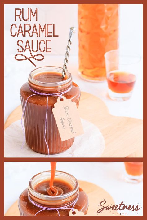 If you love caramel, you'll love this rum caramel sauce. Thick and creamy with a hit of smooth rum, you'll want to drizzle it over everything. Butter Rum Caramels, Carmel Roll Sauce Brown Sugar, Vanilla Rum Sauce, Rm Christmas, Bailey’s Salted Caramel Recipes, Rum Caramel Sauce, Rum Sauce Recipe, Baileys Cream, Rum Caramel