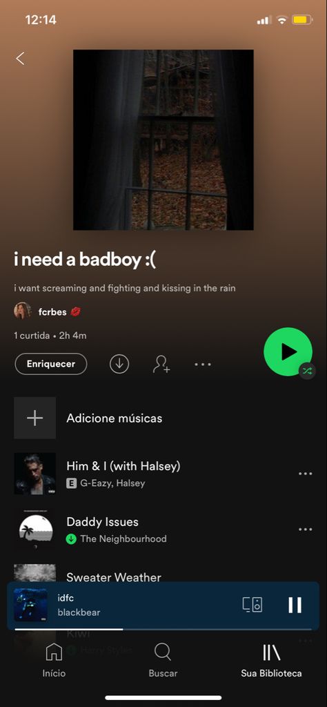 Wattpad Playlist, Neighborhood Sweater Weather, Song Lists, Playlist Ideas, Kissing In The Rain, Spotify Playlists, G Eazy, Song List, Spotify Playlist