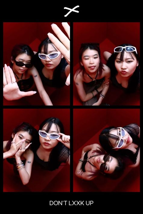 Korea Photobooth Ideas, Under Angle Pose Reference, Dont Look Up Photobooth, Cool Photobooth Ideas, Pose For Photobooth, Korean Photobooth Poses, .5 Photo Ideas, Good Angles For Pictures, Posing Ideas With Friends