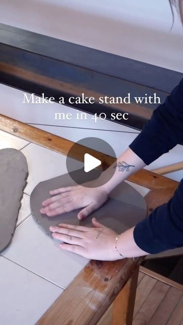 bouette.studio on February 5, 2024: "The cake stand 🎂 a mini tutorial #ceramicsofinstagram #clayofinstagram #ceramicshool #claytutorial #ceramictutorial #clayvideos". Clay Cake Stand Diy, Clay Cake Stand, Pottery Basics, Pottery Cake Stand, Ceramic Cake Stand, Diy Cake Stand, Cake Stand Ceramic, Cake Pedestal, Slab Ceramics