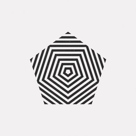 #JA16-455   A new geometric design every day Pentagon Design, Simply Aesthetic, Daily Minimal, Mathematics Geometry, Geometric Symbols, Geometry Design, Geometric Logo, Op Art, Design Typography