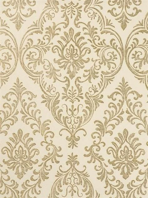 Wall Wallpaper Texture, White And Gold Wallpaper, Lemon Background, Medallion Wallpaper, Golden Furniture, Damask Decor, Room Box Miniatures, Cheap Wallpaper, Baroque Decor