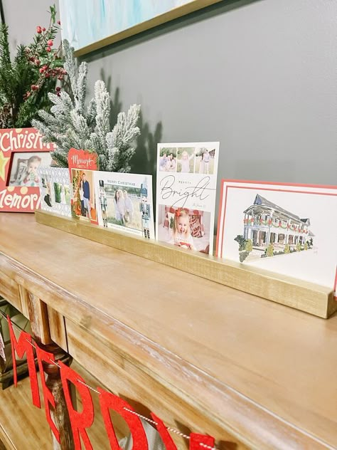 Christmas Card Holder | Hometalk Diy Holiday Card Holder, Christmas Card Stand, Christmas Card Holder Display, Holiday Card Display, Card Holder Diy, Christmas Card Holder, Christmas Card Display, Modern Christmas Cards, Wood Card