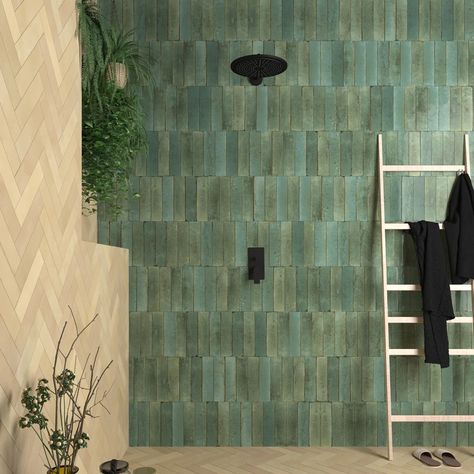 Brown Kitchen Tiles, Brick Style Tiles, Brown Tile Bathroom, Gardeners Cottage, Blue Kitchen Tiles, Kitchen Splashback Tiles, Green Tile Bathroom, Moroccan Zellige, New House Bathroom