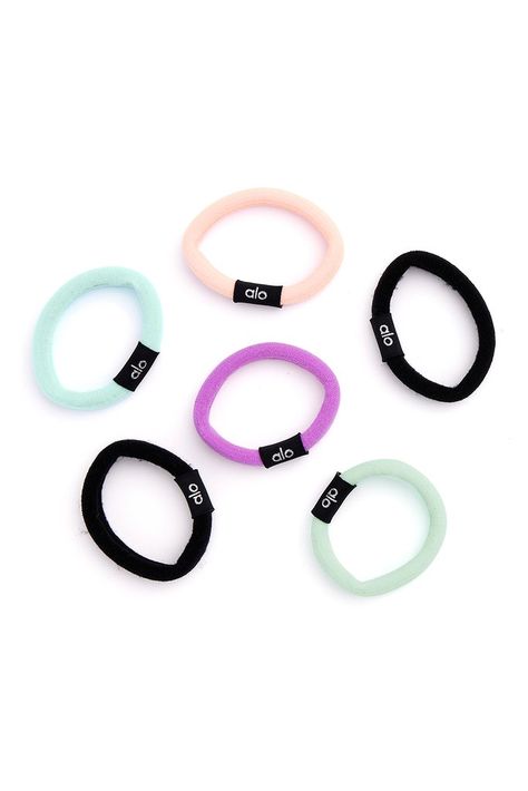 Untangled Hair Tie 6-Pack - Pastel Multicolor | Alo Yoga Hair Pulled Back, Pulled Back Hairstyles, Hair Pulling, Light Texture, Shopper Tote, Alo Yoga, 6 Packs, Hair Tie, 6 Pack