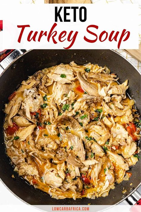 Keto Turkey Soup, Turkey Soup Recipes, Slow Cooker Turkey Soup, Keto Turkey, Turkey Stew, Turkey Leftovers, Tuscan Recipes, Turkey Soup Recipe, Leftover Turkey Recipes