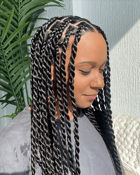 29 Passion Twists Hairstyles You'll Love Senagalize Twists, Twisted Box Braids, Protective Styles Twists, Passion Twists Styles, Knotless Passion Twists, Large Passion Twists, Shoulder Length Passion Twists, Twisted Braids For Black Women, Passion Twist Braids