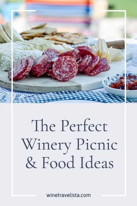 Charcuterie and cheese on a picnic spread at a winery Vineyard Food Ideas, Wine Tasting Lunch Ideas, Winery Appetizers, Winery Snacks Easy, Charcuterie Board Ideas For Wine Tasting, Wine Lunch, Wine Tasting Snacks On The Go, Wine Tasting Snacks Appetizers, Food To Take To A Winery