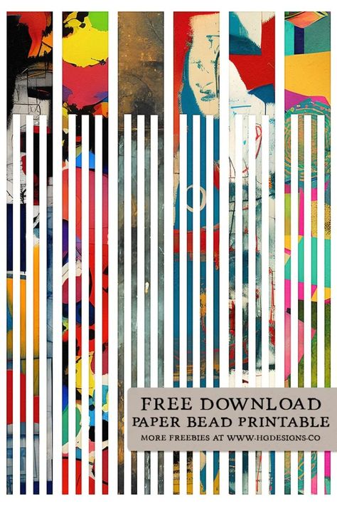 Free Download: Paper Beads Printable – Make Your Own Paper Beads – HG Designs Paper Beads Template Printable, Beads Template, Paper Beads Template, Bead Templates, Make Your Own Paper, Make Paper Beads, Art & Craft Paper, Art Hacks, Frida Kahlo Art