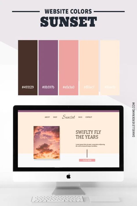 Sunny Color Combinations for Your Website Theme | Danielle Verderame Color Combination For Website, Website Color Themes, Website Colors, Website Color Schemes, Sunset Color Palette, Marketing Colors, Colorful Website, Sunrise Colors, Website Color Palette