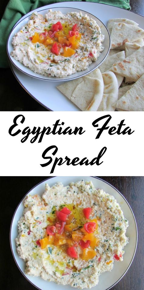 Pita Bread Recipes, Food In Egypt, Egyptian Foods, Feta Spread, Korean Food Recipes, Bread Spread, Egyptian Food, Eastern Cuisine, Mediterranean Dishes