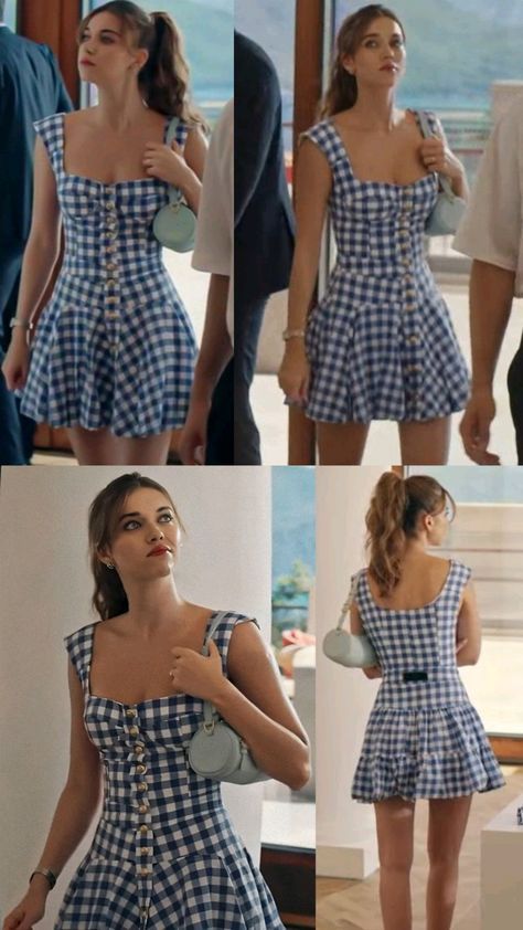 Hi My Friends If you feel boring so visit my website for entertaining Blue Gingham Dress Outfit, Blue Gingham Aesthetic, Sum Dresses, Blue Gingham Dress, Classy Outfits For Women, Cool Summer Outfits, Effortlessly Chic Outfits, Best Dresses, Summer Attire