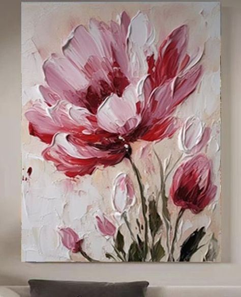 Diy Moss, Environmental Artist, Acrylic Art Projects, Handmade Paintings, Diy Abstract Canvas Art, Acrylic Painting Flowers, Abstract Flower Art, Flower Painting Canvas, Abstract Floral Paintings