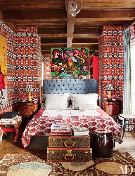 Exotic Bedrooms, Masculine Bedroom, Boho Chic Bedroom, Design Room, Bohemian Interior, Bohemian Bedroom, Interior Modern, Wallpaper Vintage, Cool Ideas