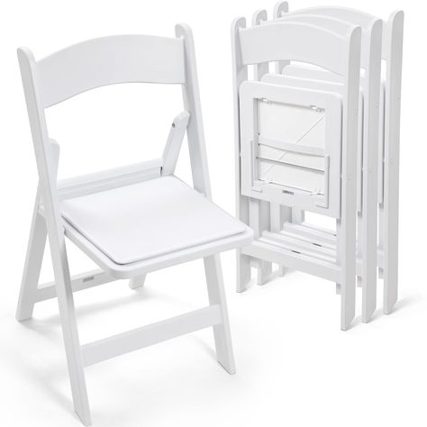 White Plastic Chairs, White Folding Chairs, Packing Folding, Foldable Chair, Folding Dining Chairs, Chair Pictures, Foldable Chairs, Outdoor Living Patio, Folding Chairs