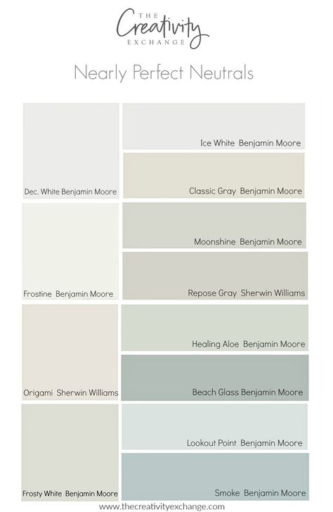 No color is perfect but there are many nearly perfect neutral paint colors that work consistently well and in a variety of lighting situations. Benjamin Moore Gray, Paint Color Schemes, Neutral Paint Colors, Neutral Paint, Interior Paint Colors, Decor Minimalist, Paint Colors For Home, Room Paint, Colour Schemes