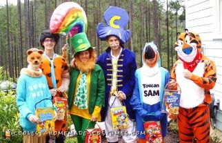 Awesome Homemade Cereal Mascot Group Costumes Tiger Costume Diy, Costumes Homemade, Tiger Halloween Costume, Zombie Costumes, Mascot Ideas, Tiger Halloween, Family Themed Halloween Costumes, Best Group Halloween Costumes, Character Halloween Costumes