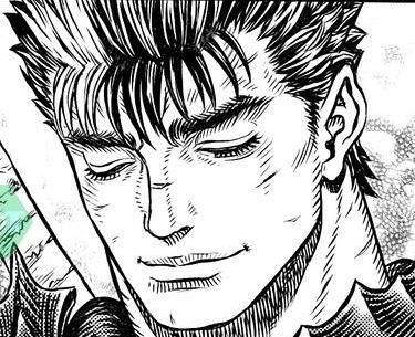 This is the rare smiling Guts - repin for happiness Dream City, Witch, Black And White, White, Black