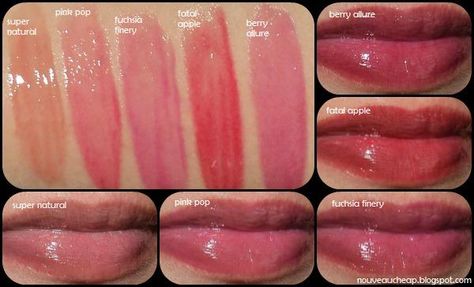 Review: NEW Revlon Super Lustrous Lipglosses (five of ten shades) Revlon Lip Gloss Super Lustrous, Revlon Gloss, Revlon Super Lustrous Lipgloss, Revlon Lip Gloss, Olive Skin Lipstick, Lipgloss Swatches, Mac Lipstick Swatches, Budget Makeup, Lipstick For Dark Skin