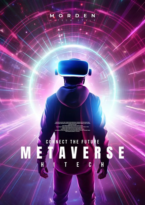 Vr Virtual Reality Technology Science And Laser Light Effect Metaverse Promotional Poster#pikbest#Templates#Poster Metaverse Poster Design, Vr Poster Design, Innovation Poster Design, Vr Graphic Design, Gaming Creative Ads, Game Banner Design Poster, Technology Design Poster, Virtual Reality Poster, Metaverse Poster