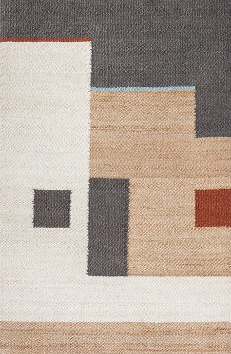 Made with jute, this versatile colorblock rug complements the contemporary home interior. Add texture and pattern to your floor with this modern rug. Bold Minimalism, Midcentury Art, Jute Rug Runner, Tan Rug, Sisal Area Rugs, Natural Jute Rug, Braided Jute Rug, Jute Area Rugs, Abstract Geometric Pattern