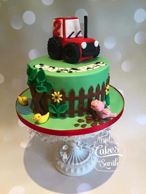 Farmyard Cake, Second Birthday Cakes, Tractor Cake, Farm Animals Birthday Party, Farm Cake, 4th Birthday Cakes, Tractor Birthday, 2 Birthday Cake, Farm Animal Birthday