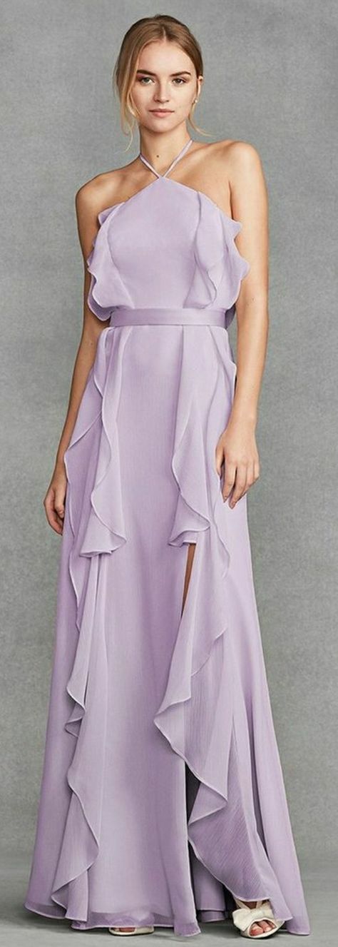 Dress Bridesmaid Satin, Wedding Dresses High Neck, High Neck Bridesmaid Dresses, Vera Wang Bridesmaid, Dresses High Neck, Pastel Bridesmaid Dresses, Lavender Bridesmaid, Lavender Bridesmaid Dresses, Lilac Bridesmaid Dresses