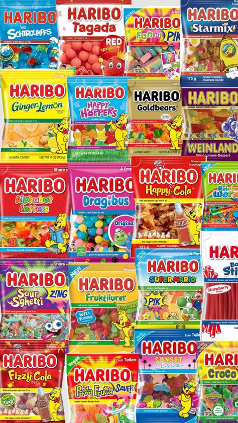 #haribo Haribo Aesthetic, Haribo Sweets, Haribo Candy, Jelly Belly Beans, Oreo Fudge, Candy Collection, Sleepover Food, Boo Basket, Sour Patch Kids