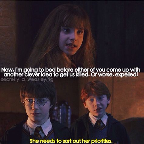 "before we get killed...or worse; expelled" 😂 oh, hermione Harry Potter Lines, Best Movie Quotes, Harry Potter Scene, The Sorcerer's Stone, Harry Potter Jokes, Harry Potter Film, Movie Lines, Harry Potter Love, Harry Potter Quotes