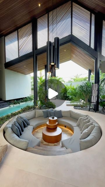 BALI ARCHITECT & CONSTRUCTION on Instagram: "This house blends adventure and relaxation in one magnificent place!  This luxurious tropical home features a stunning wooden architectural design that blends effortlessly with the lush greenery. The crystal blue waters of the pool beckon you to take a refreshing dip. A perfect spot to relax, recharge and indulge in the beauty of nature. Let your senses come alive in this little slice of paradise.  📍Location: Villa Feh by @houseofwindsbali Designed by @biombo_architects  If you are interested in building your dream villa in Bali, contact @balitecture for all your architecture and construction needs." Tropical Residence, Bali Architecture, Villa In Bali, Dream Villa, House Blend, Tropical Houses, Crystal Blue, Lush Greenery, Architectural Design