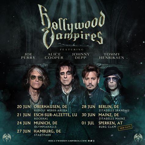 Hollywood Vampires | News Ac/dc, The Hollywood Vampires, Hollywood Vampires, Joe Satriani, Johnny Depp Pictures, Joe Perry, Rock And Roll Bands, Heavy Metal Music, Alice Cooper