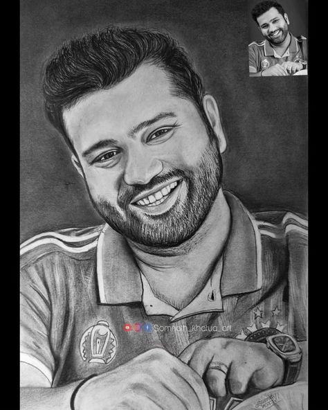 Rohit Sharma ❤️‍🩹Drawing Pencil..... Drawing by @somnath_khatua_art . . . . Full tutorial video on my YouTube channel 😊❤️‍🩹 (Somnath khatua art) . . . @rohitsharma45 @mumbaiindians ,#somnathkhatuaart #rohitsharma #artist #realisticart #pencilartwork #drawingpencil #ipl2024 #mumbaiindians #hitman #cricketfans #artsupport #explorepage Rohit Sharma Sketch Pencil, Cricketer Sketch, Rohit Sharma Sketch, Rohit Sharma Drawing, Loki God, Pencil Sketch Portrait, Sketch Images, Loki God Of Mischief, Pencil Sketch Images