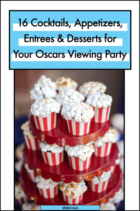 Oscars Theme Party Food, Oscar Food Ideas, Oscar’s Party Food, Hollywood Theme Food, Oscars Viewing Party, Oscar Party Appetizers, Oscar Party Ideas Food, Oscars Party Food, Oscar Appetizers