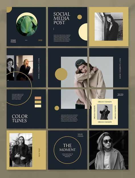 Fashion Instagram Puzzle Template PSD Post Layout Design Instagram, 9 Post Instagram Design, Puzzle Grid Instagram, Instagram Tiles Layout, Moodboard Aesthetic Instagram, Instagram 9 Grid Design, 9 Grid Instagram Layout, Grid Instagram Post, Instagram Template Ideas