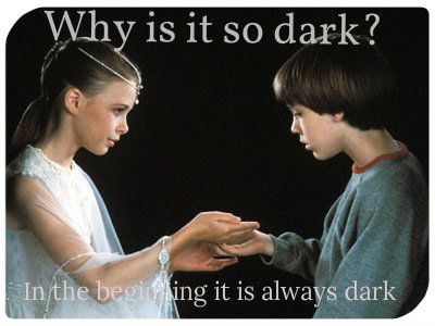 Bastian: Why is it so dark?    Empress Moonchild: In the beginning it is always dark. The NeverEnding Story ~ moviequotes Neverending Story, Ending Story, Pet Sematary, The Neverending Story, Fantasy Films, The Dark Crystal, 80s Movies, Fantasy Novel, Fantasy Movies