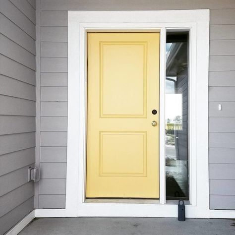 Paint Colors of Instagram 07.14.17 - Favorite Paint Colors Blog Yellow Craftsman Front Door, Sherwin Williams Yellow Paint Colors Front Door, Yellow Front Door Colors, Yellow Front Door, Front Door Paint, Color Door, Yellow Front Doors, Door Paint, Front Door Paint Colors