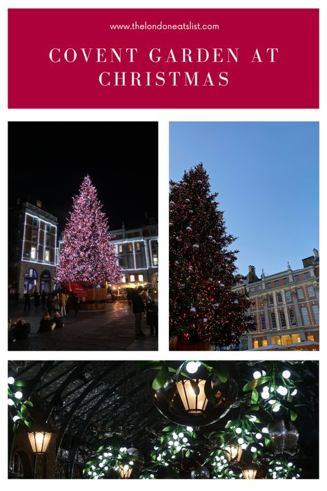 Covent Garden is one of the most magical places in London at Christas. From the large tree, to the giant mistletoe, discover Christmas magic now! Giant Mistletoe, Covent Garden Christmas, Christmas In London, Places In London, Large Tree, London Christmas, Garden Christmas, London Places, Covent Garden