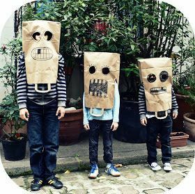 Strašidelný Halloween, Cardboard Costume, Diy Carnival, The Mask Costume, Carnival Masks, Diy Halloween Costumes, Halloween Masks, Paper Bags, Diy Costumes