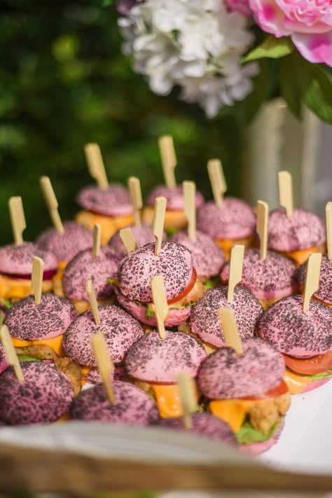 Pink Catering Ideas, Pink Party Food Savoury, Pink Birthday Breakfast, Hot Pink Foods For Party, Pink Food Savoury, Pink Food Party, Pink Colored Food, Pink Barbie Food, Pink Food Platter