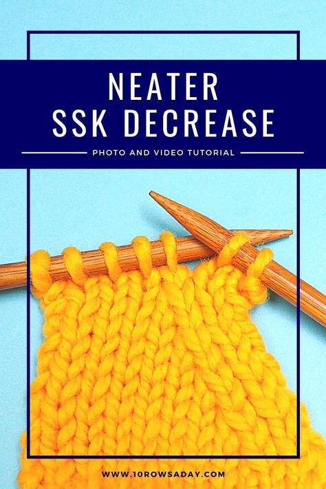 Ssk In Knitting, Knit Stitches For Beginners, Knitting Increase, Knitting Hacks, Knitting Help, Knitting Stitches Tutorial, Knitting Basics, Beginner Knitting Patterns, Knit Edge