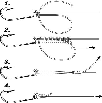 The 8 Best Fishing Knots for Beginners | Outdoor Command Tie Fishing Hook, Best Fishing Knot, Fly Fishing Knots, Fishing Hook Knots, Hook Knot, Fishing Basics, Fly Fishing Tips, Bass Fishing Tips, Fishing Hooks