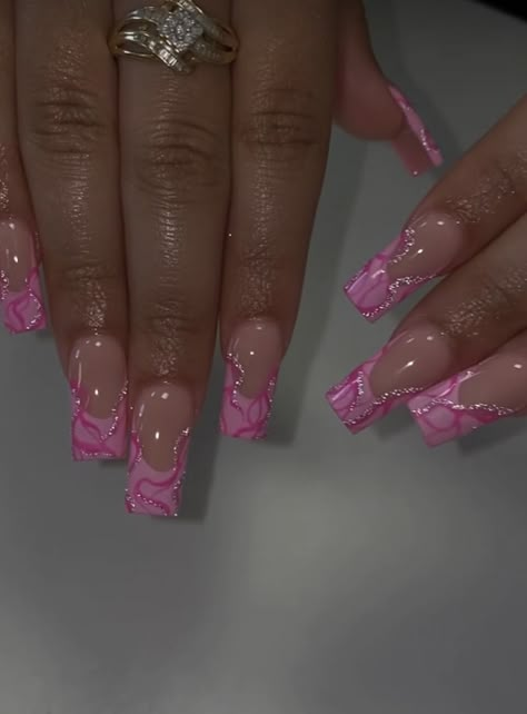 Cute Nail Designs Ombre, Nail Ideas Birthday Art Designs, Fun Pink Nail Designs, Hot Pink Nails Summer, Purple Nail Inspo Acrylic, Unique Acrylic Nail Designs, Country Acrylic Nails, Acrylic Nail Designs Classy, Broken Nails