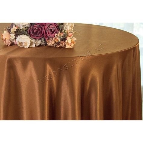 Wedding Linens Inc. 108" Round Satin Tablecloth Satin Table Cover Linens - Copper Burgundy Silk Tablecloth, Rust Colored Head Table, Satin Copper Table, Wedding Round Table Toppers, Silk Table Cloth Wedding, Wedding Table Overlays, Table Covers Wedding, Ceiling Drapery, Satin Tablecloth