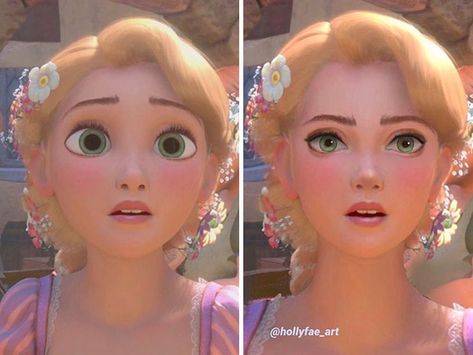 Artist Shows What 10 Disney Princesses Would Look Like With Realistic Proportions Drawing Realistic Disney Princesses, How To Look Like Rapunzel, Disney Proportions, Disney Princesses In Real Life, Disney Realistic Art, Disney Vs Realism Art, Disney Reimagined, Realistic Disney Princess, Jasmine Images