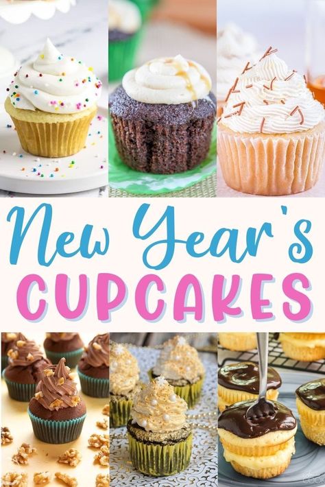 Don't miss out on these New Years Cupcake Recipes! They're all super flavorful and fun for a party treat as well! This list of cupcakes is awesome! #cupcakerecipes #newyearstreats #easydesserts #3boysandadog New Years Eve Cupcake Ideas, New Year Cupcakes Ideas, New Years Cupcake Ideas, Nye Cupcakes, New Years Eve Cupcakes, New Years Cupcakes, Champagne Cupcake Recipes, Chocolate Coconut Cupcakes, Vegan Red Velvet Cupcakes