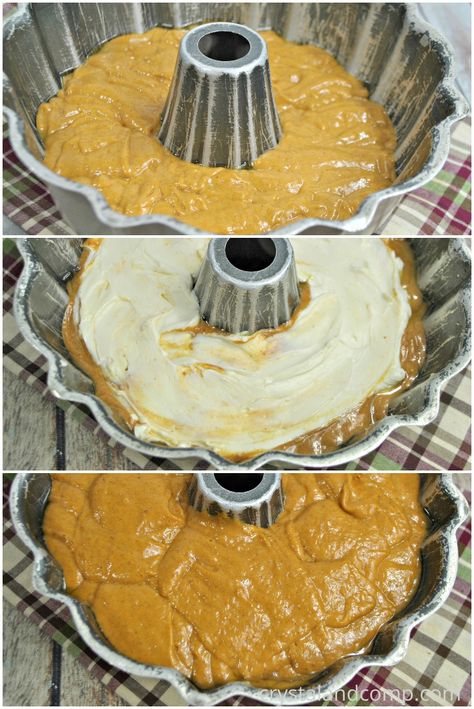 This Pumpkin Cheesecake Bundt Cake is so amazing. I want to make it every fall and eat it for breakfast, snack and dessert. So good, I'm ready to make another right now. Pumpkin Bundt Cake Recipes From Scratch, Pumpkin Bunt Cake, Cheesecake Bundt Cake, Bundt Cake Mix, Moist Pumpkin Cake, Pumpkin Bundt Cake Recipes, Pumpkin Food, Pumpkin Bundt, Fall Deserts