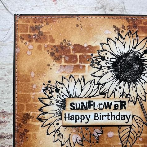 RedDirtCrafter on Instagram: "@visibleimagestamps #visibleimage #visibleimagestamps #handmadecards #cardmaking #sunflower #sunflowers🌻 #birthdaycards #birthdaycarddesign #cardmakingideas #distressink @ranger_ink #stencil #cardmakersofinstagram #sunflowergrunge" Sunflower Handmade Cards, Visible Image, Birthday Card Design, Brick Walls, Ranger Ink, Distress Ink, Card Maker, Brick Wall, Stamped Cards